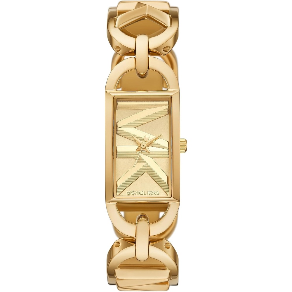 image:imageMichael Kors Womens MK Empire Rectangular Stainless Steel Watch with Steel or Leather BandGold