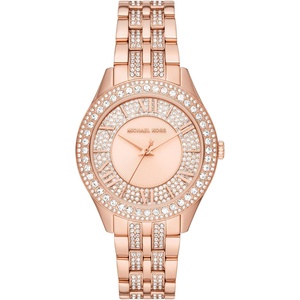 Michael Kors Harlowe Women’s Watch, Stainless Steel and Pavé Crystal Watch for Women with Steel or Leather Band(Rose Gold-Tone Bracelet)