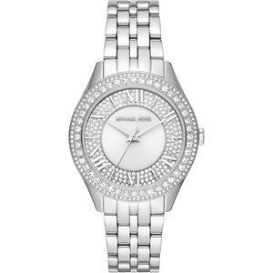 Michael Kors Harlowe Women’s Watch, Stainless Steel and Pavé Crystal Watch for Women with Steel or Leather Band(Stainless Steel Bracelet)