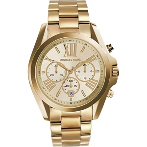 Michael Kors Ladies Mini Bradshaw Watch 36mm Case Size Quartz Chronograph Movement Stainless Steel Bracelet(Gold Tone)