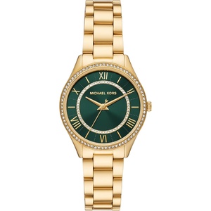 Michael Kors Lauryn Women’s Watch, Stainless Steel Bracelet Watch for Women(Gold/Green)