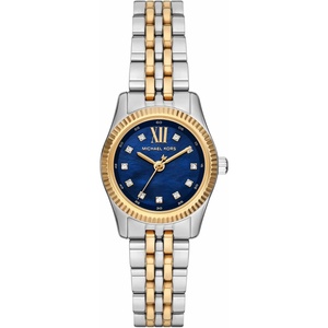 Michael Kors Lexington Women’s Watch, Stainless Steel Bracelet or Leather Watch for Women(Petite Two-Tone/Navy)