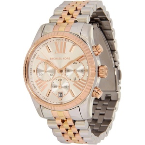 Michael Kors Lexington Women’s Watch, Stainless Steel Bracelet or Leather Watch for Women(Tri-Tone)