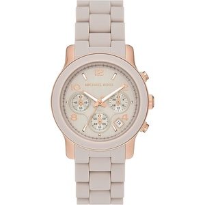 Michael Kors MK7354 – Runway Three-Hand(Rose Gold/Beige)