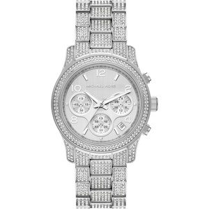 Michael Kors MK7354 – Runway Three-Hand(Silver Pavé)