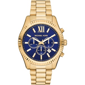 Michael Kors MK8286 – Oversized Lexington Chronograph(Gold/Blue Dial)