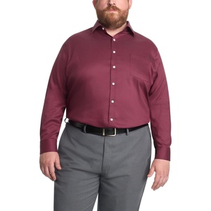 Michael Kors Mens Dress Shirt Travel Stretch Big Fit (Big and Tall)(Deep Red)
