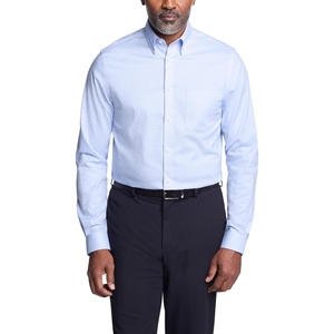 Michael Kors Men’s Dress Shirt Ultra Wrinkle Free Stretch Regular Fit(Light Blue Check)