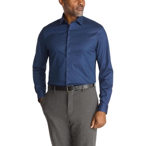 Michael Kors Men’s Dress Shirt Ultra Wrinkle Free Stretch Regular Fit(Navy Multi)