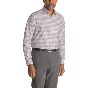 Michael Kors Men’s Dress Shirt Ultra Wrinkle Free Stretch Regular Fit(Wine Multi)