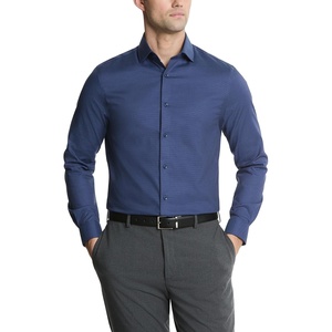 Michael Kors Men’s Dress Shirt Ultra Wrinkle Free Stretch Slim Fit(Navy)