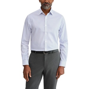Michael Kors Men’s Dress Shirt Ultra Wrinkle Free Stretch Slim Fit(Navy Print)