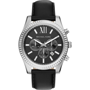 Michael Kors Men’s Lexington Chronograph Black Leather Watch (Model: MK9256)