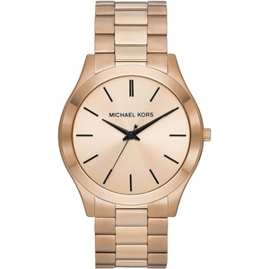 Michael Kors Oversized Slim Runway Men’s Watch, Stainless Steel Watch for Men(Beige Gold)