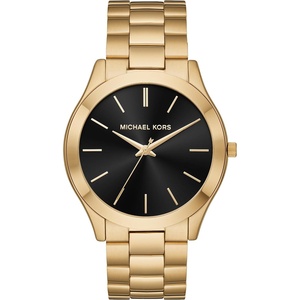 Michael Kors Oversized Slim Runway Men’s Watch, Stainless Steel Watch for Men(Gold/Black)