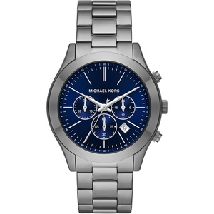Michael Kors Oversized Slim Runway Men’s Watch, Stainless Steel Watch for Men(Gunmetal & Blue Chrono)
