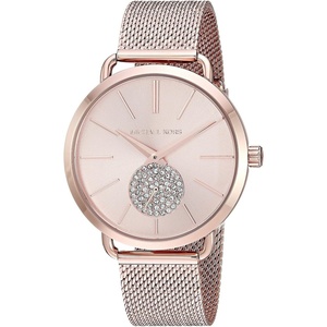 Michael Kors Portia Women’s Watch, Stainless Steel Bracelet Watch for Women(Rose Gold Mesh)