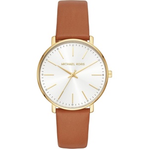 Michael Kors Pyper Women’s Watch, Stainless Steel Watch for Women with Steel, Leather, or Silicone Band(Gold/Brown)