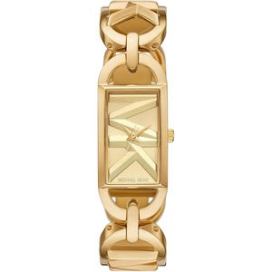 Michael Kors Women’s MK Empire, Rectangular Stainless Steel Watch with Steel or Leather Band(Gold)