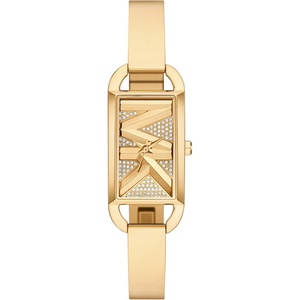 Michael Kors Women’s MK Empire, Rectangular Stainless Steel Watch with Steel or Leather Band(Gold Pave)