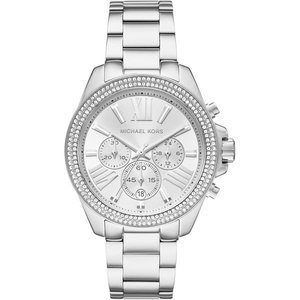 Michael Kors Wren Women’s Watch, Stainless Steel and Pavé Crystal Watch for Women(Silver Pave Bezel)