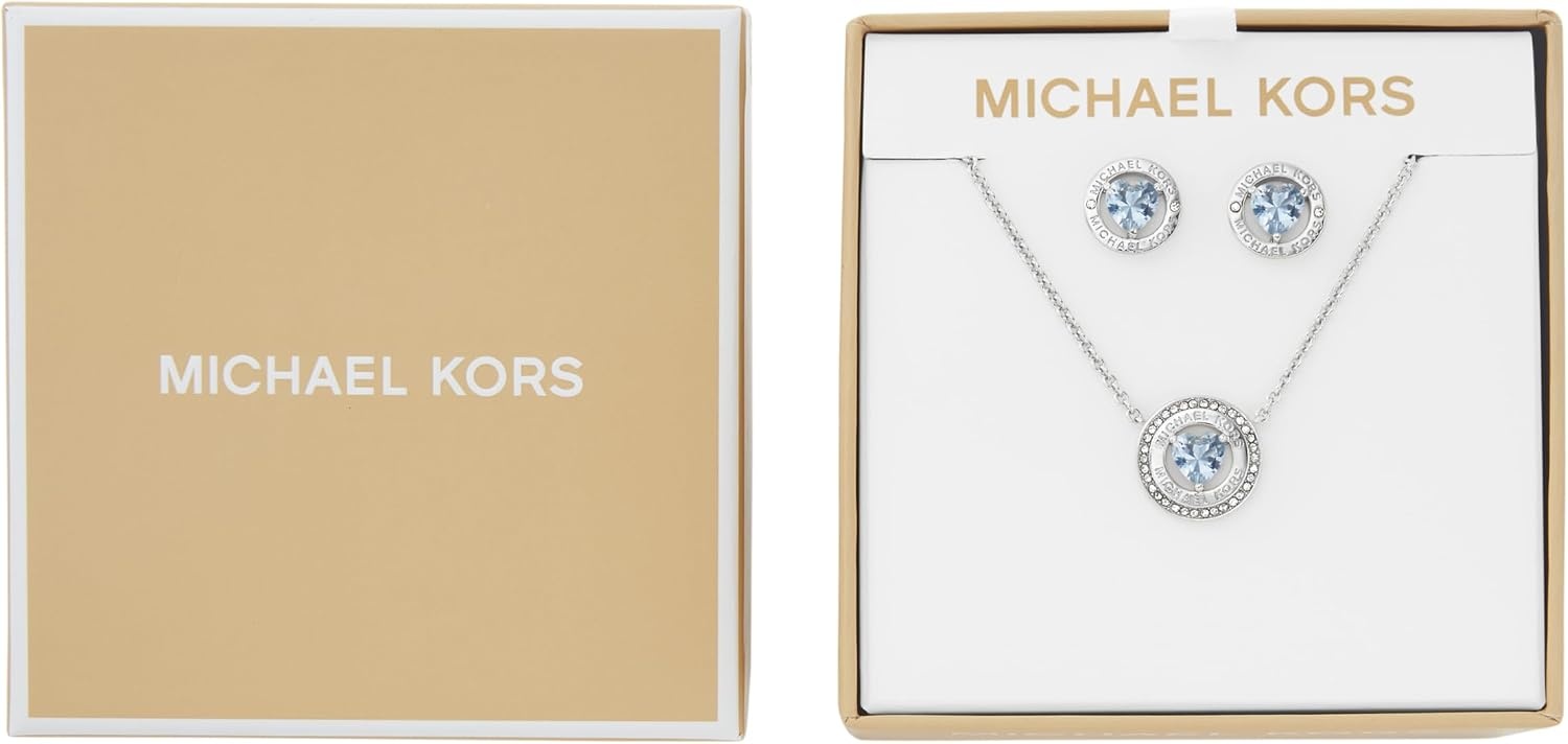 image:imageMichael Kors Jewelry Gift Set for Women Jewelry for WomenSilverBlue NecklaceStuds