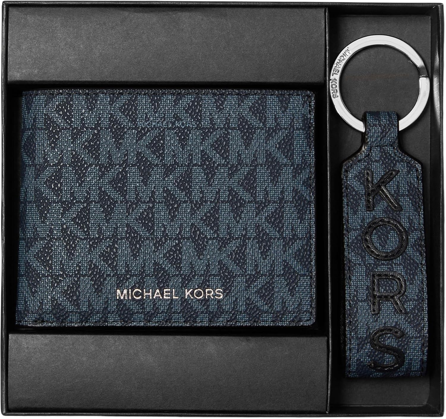 image:imageMichael Kors Malone Slim Billfold Wallet amp Key Fob Gift SetAdmiralPale Blue