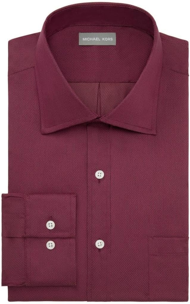 image:imageMichael Kors Mens Dress Shirt Travel Stretch Tall Fit Big and TallDeep Red