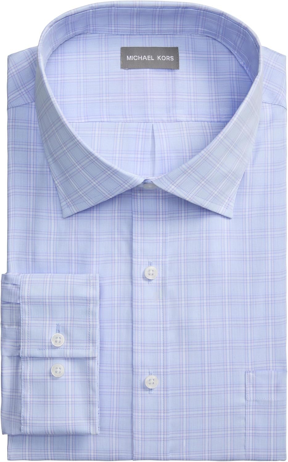 image:imageMichael Kors Mens Dress Shirt Travel Stretch Tall Fit Big and TallPink Multi Plaid