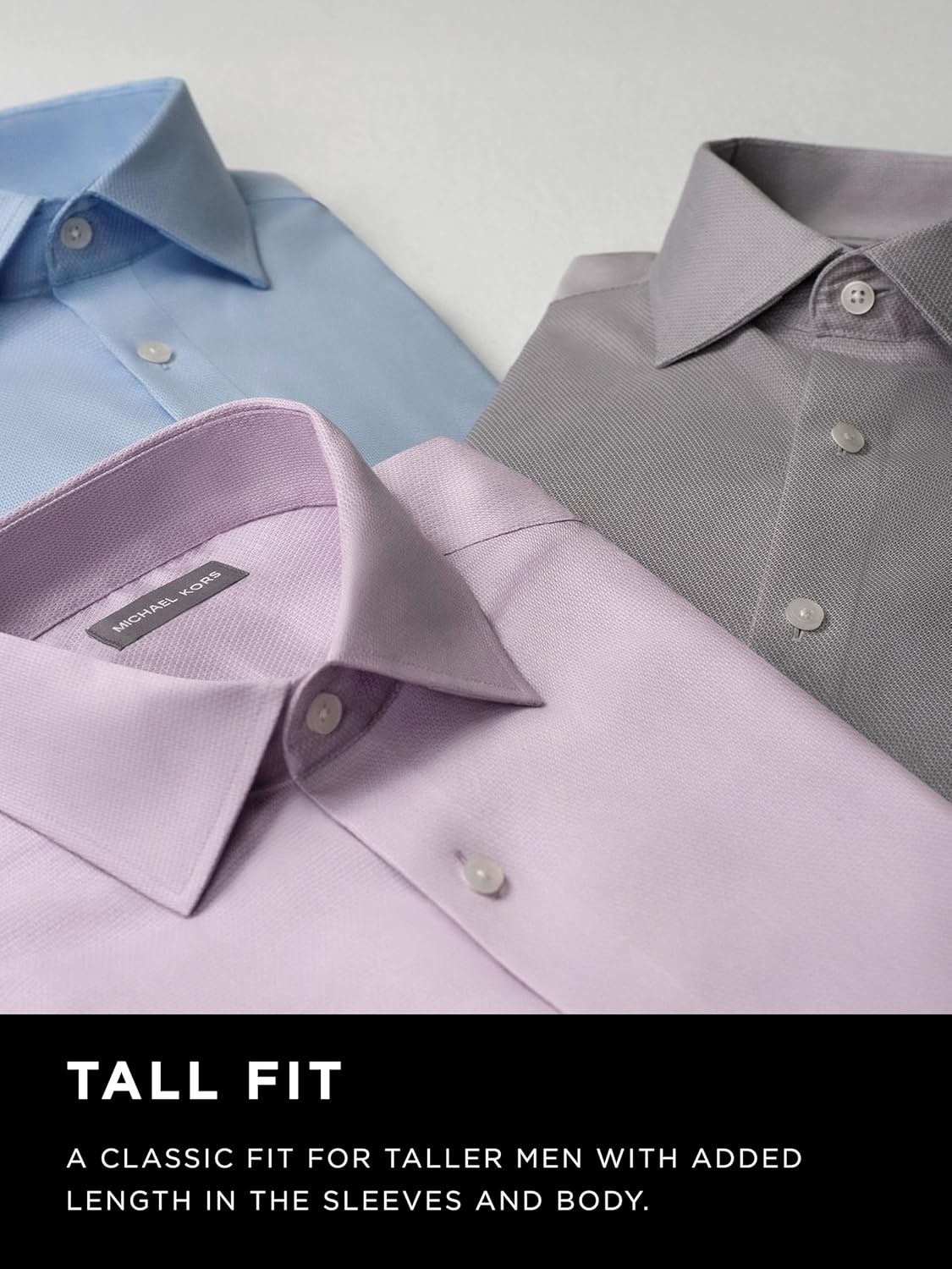 image:imageMichael Kors Mens Dress Shirt Travel Stretch Tall Fit Big and TallWhite