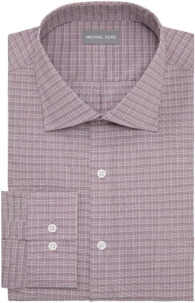 image:imageMichael Kors Mens Dress Shirt Travel Stretch Tall Fit Big and TallWine