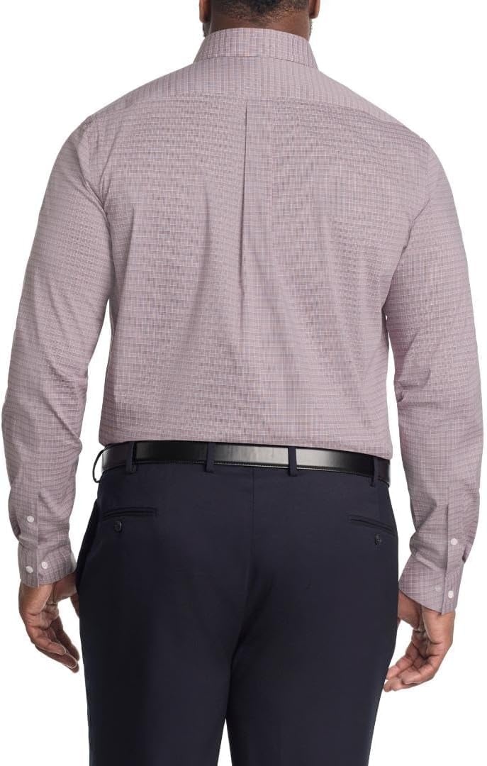 image:imageMichael Kors Mens Dress Shirt Travel Stretch Tall Fit Big and TallWine