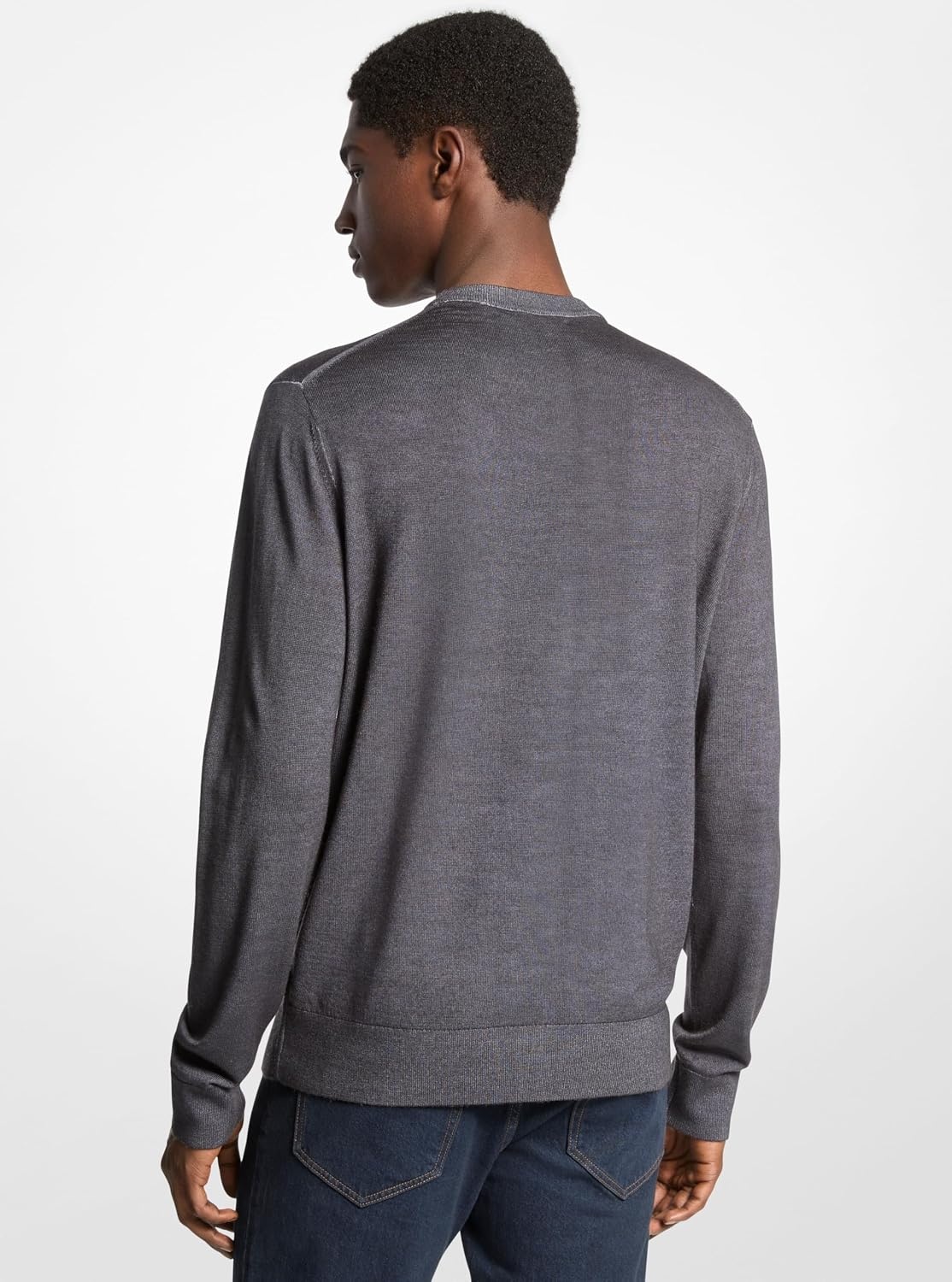 image:imageMichael Kors Mens Garment Dyed Merino Crewneck SweaterCharcoal