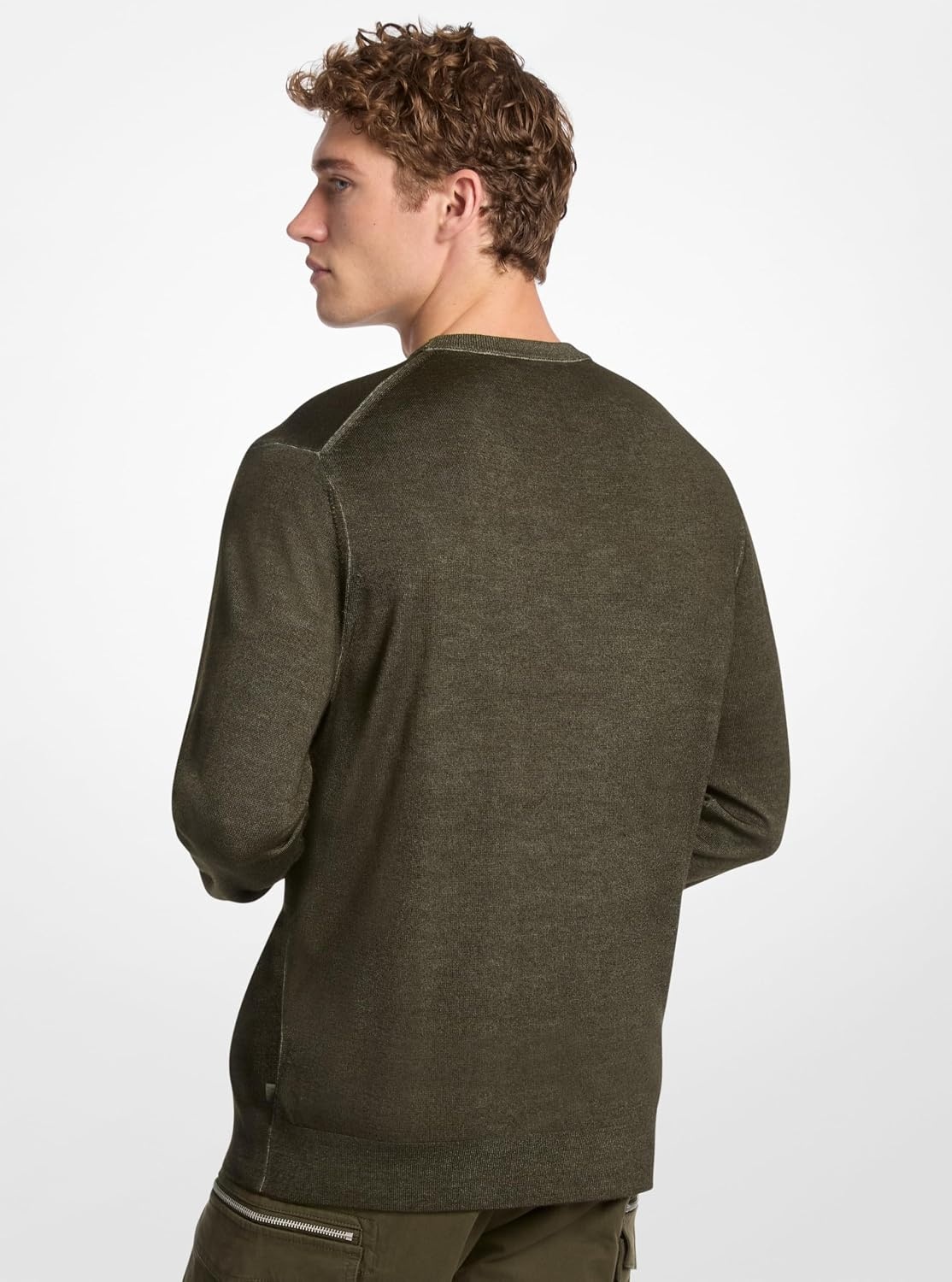 image:imageMichael Kors Mens Garment Dyed Merino Crewneck SweaterIvy
