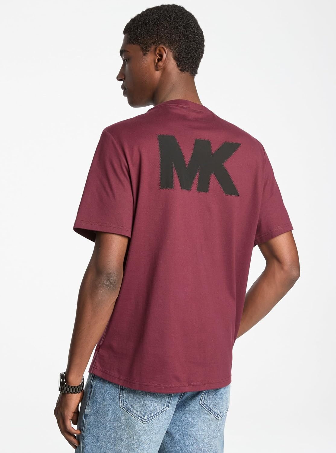 image:imageMichael Kors Mens Graphic TShirtMk Applique LogoOxblood