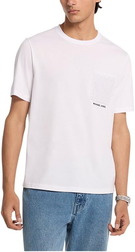 image:imageMichael Kors Mens Graphic TShirtMk Signature PocketWhite