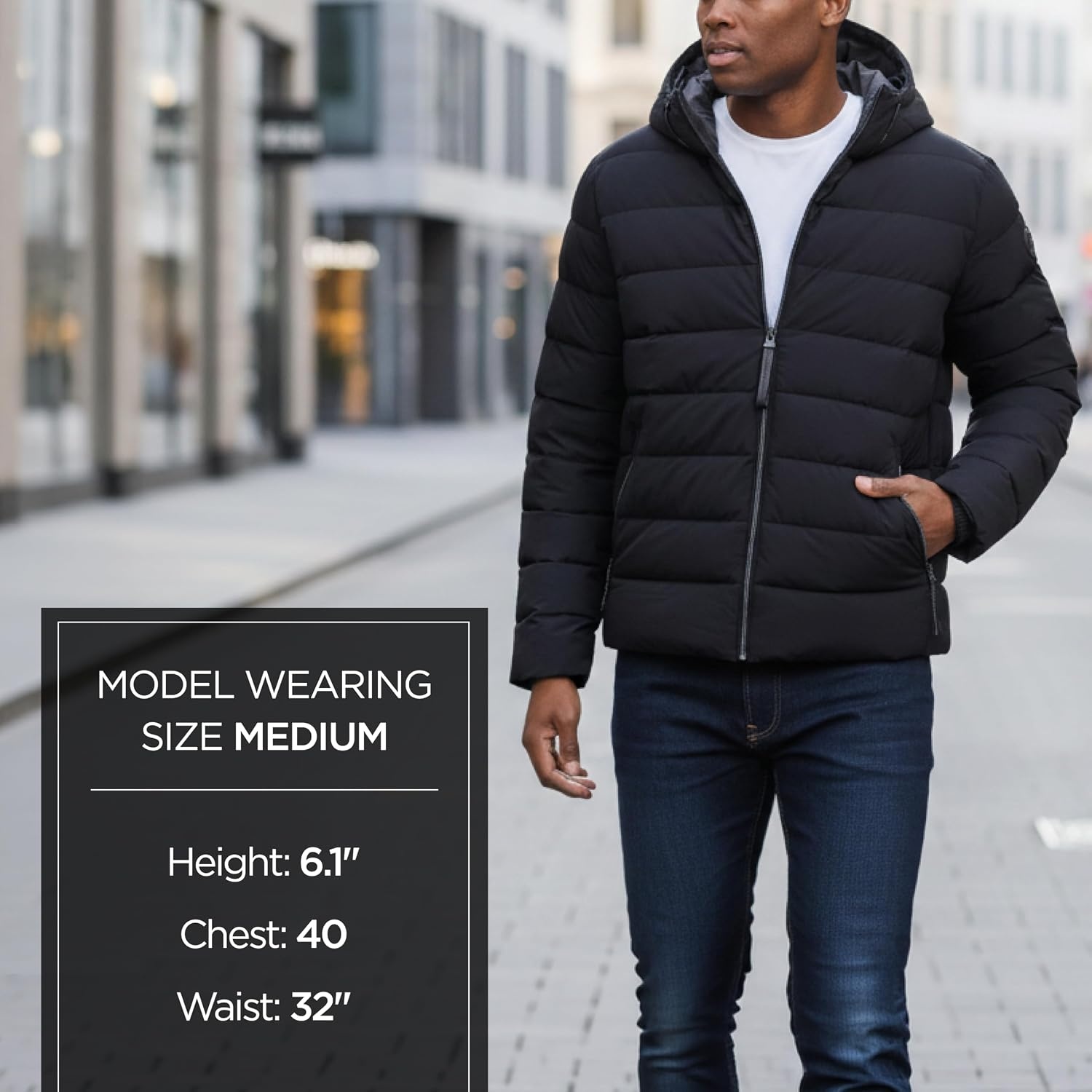 image:imageMichael Kors Mens Hooded Puffer Jacket Rain and Cold Weather CoatBlack