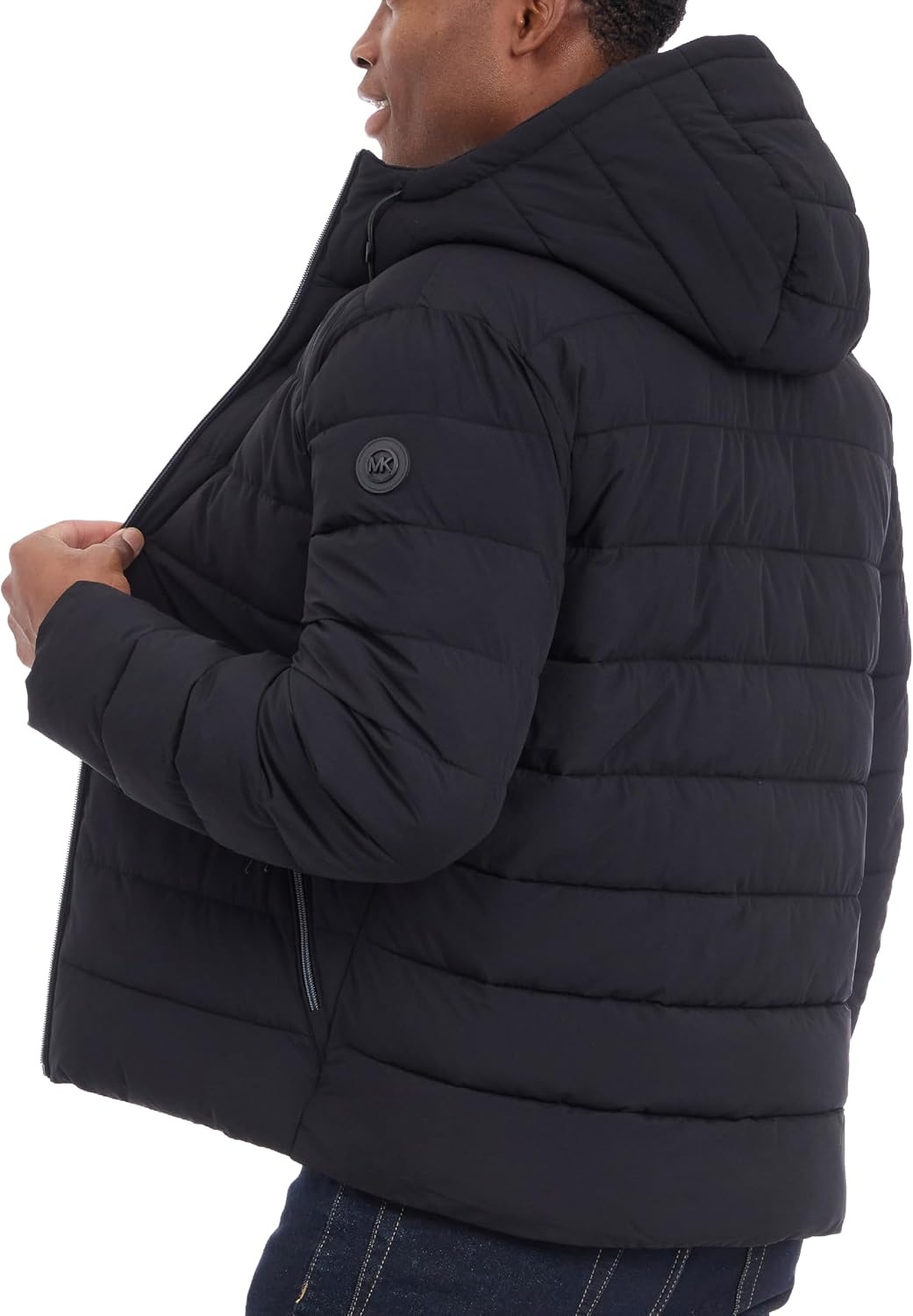 image:imageMichael Kors Mens Hooded Puffer Jacket Rain and Cold Weather CoatBlack