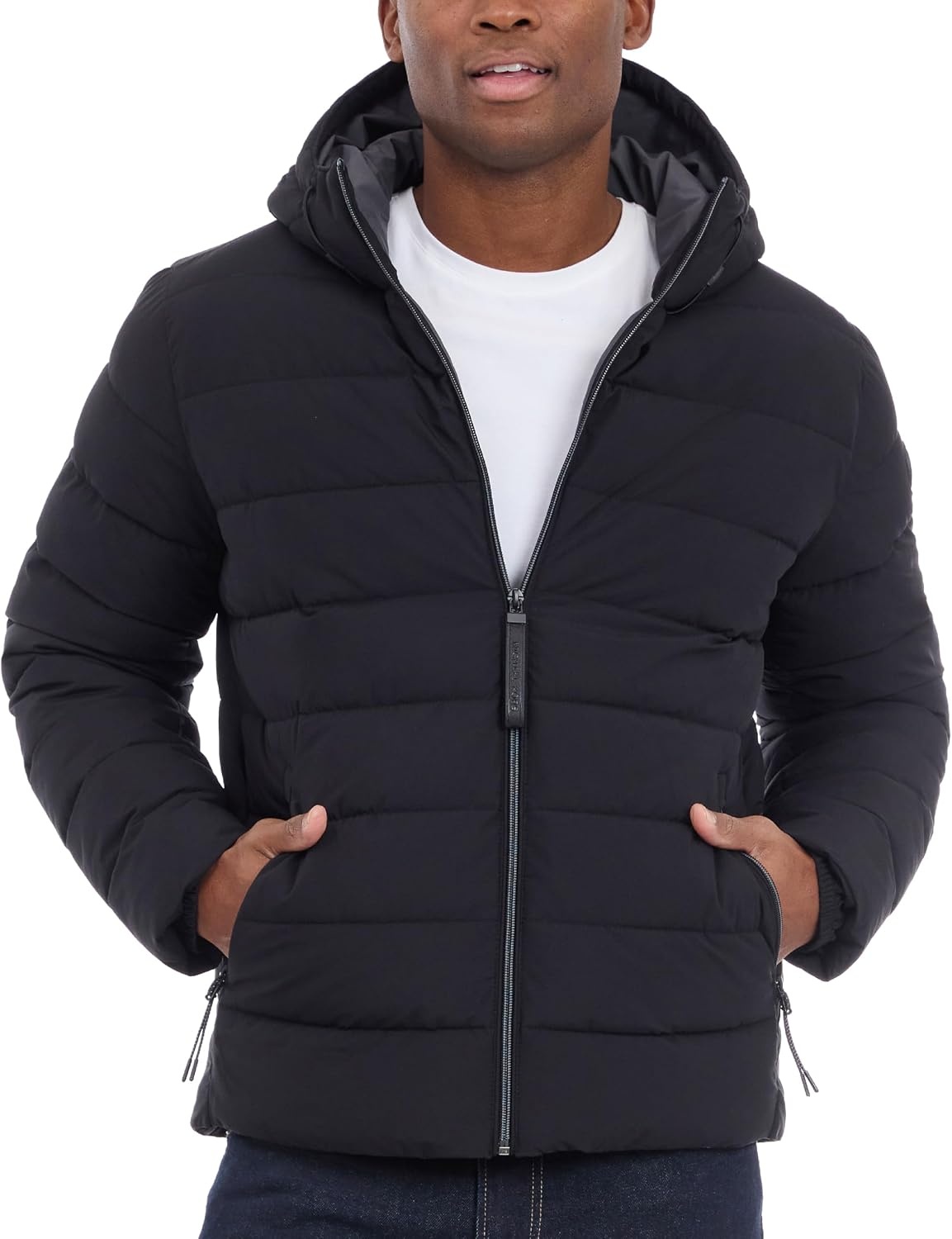 image:imageMichael Kors Mens Hooded Puffer Jacket Rain and Cold Weather CoatBlack