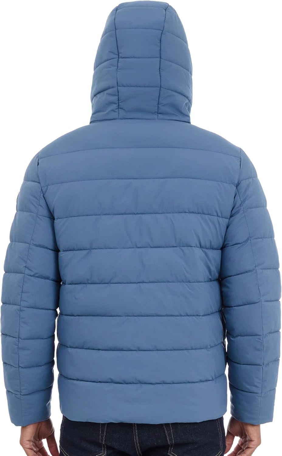 image:imageMichael Kors Mens Hooded Puffer Jacket Rain and Cold Weather CoatDark Chambray Blue