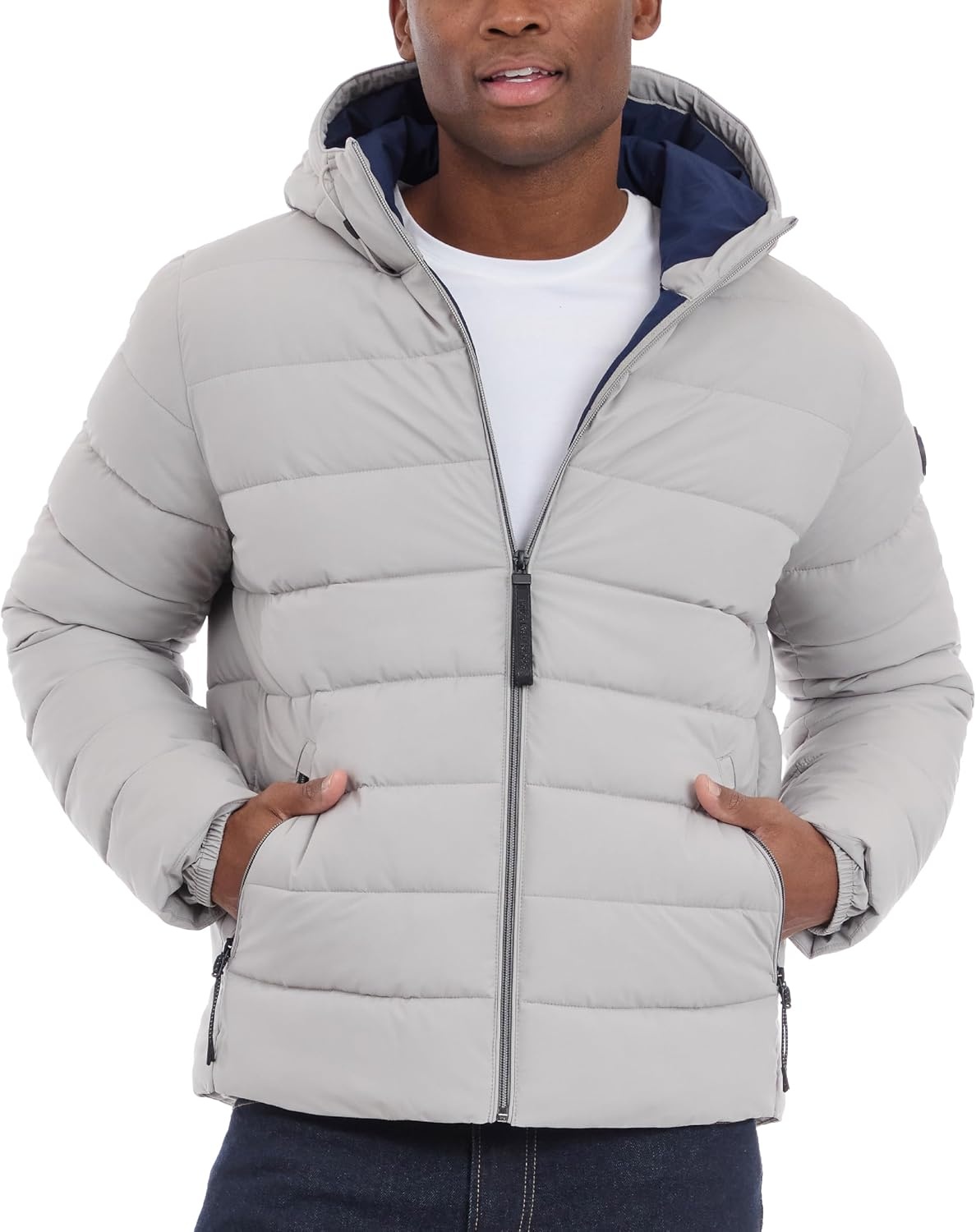 image:imageMichael Kors Mens Hooded Puffer Jacket Rain and Cold Weather CoatNickel