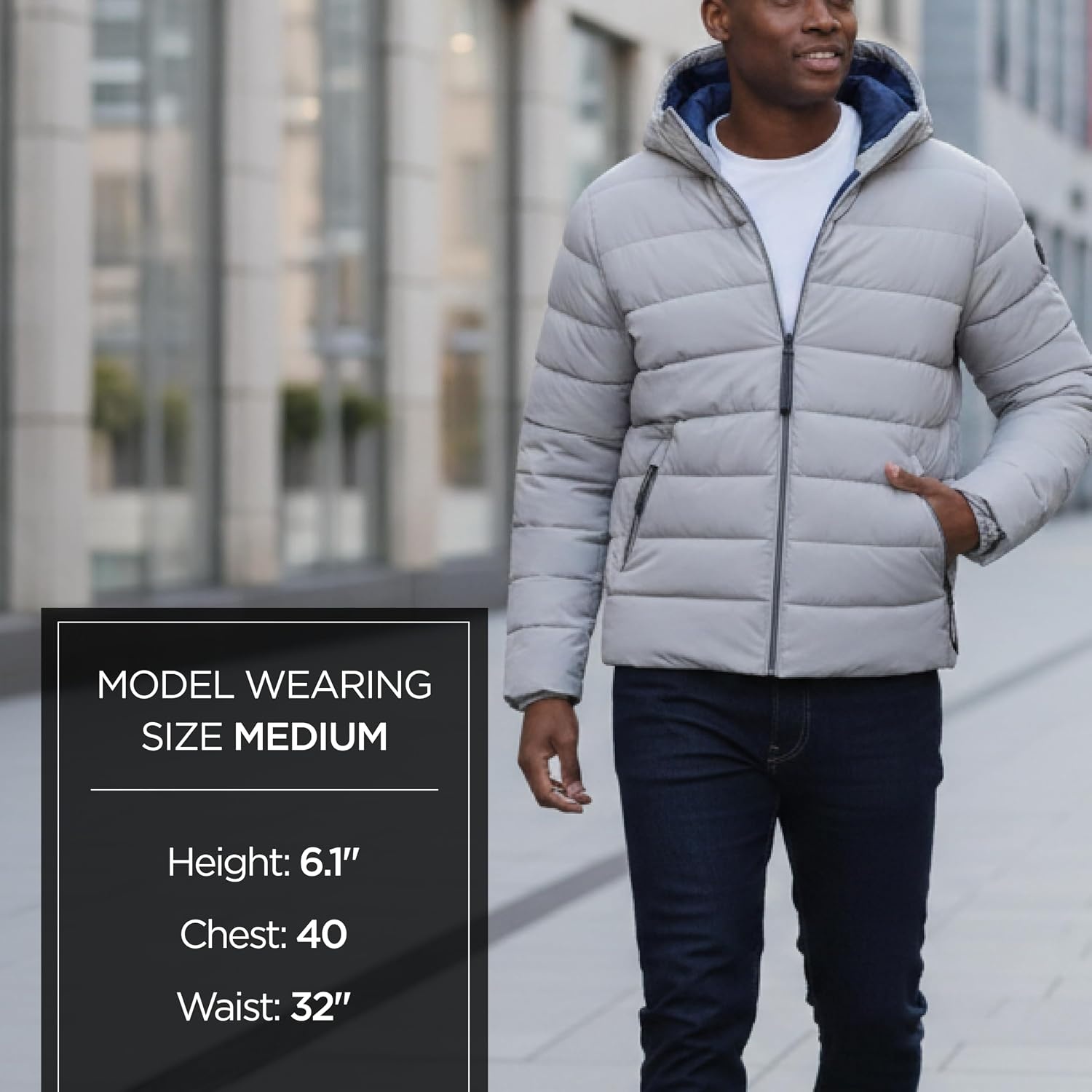 image:imageMichael Kors Mens Hooded Puffer Jacket Rain and Cold Weather CoatNickel
