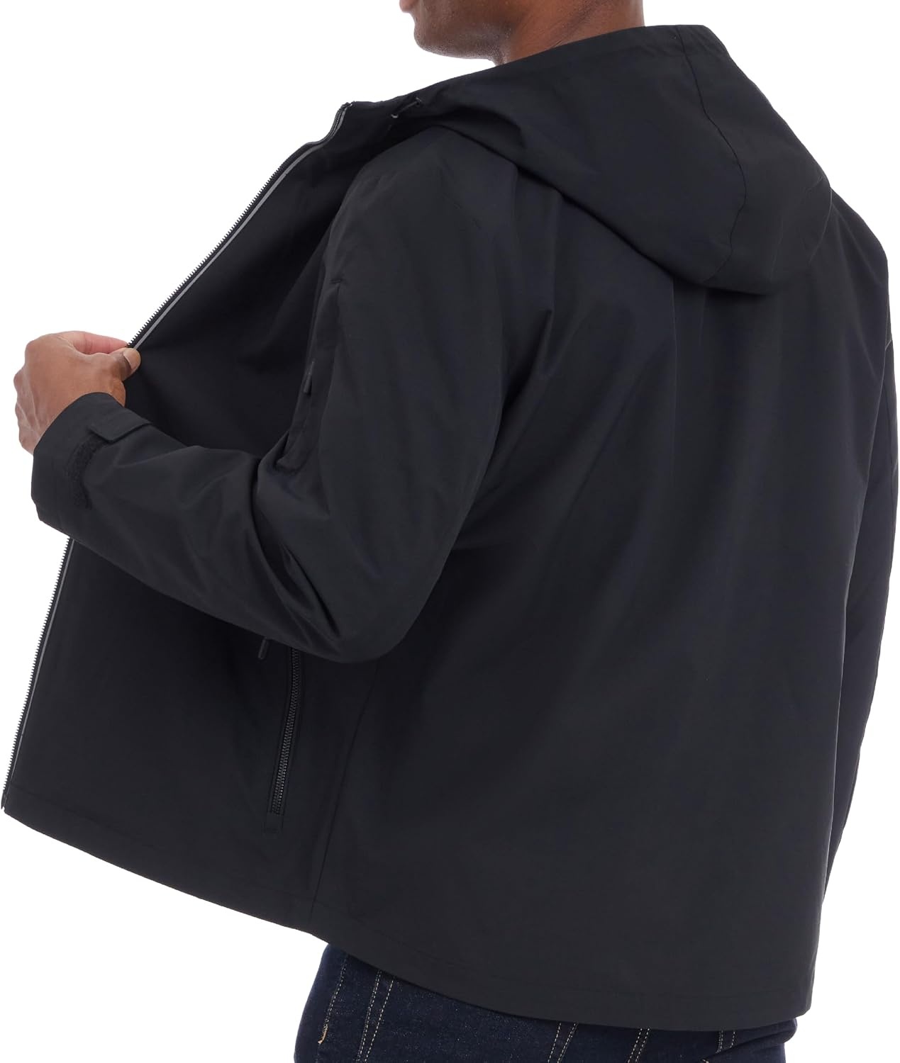 image:imageMichael Kors Mens Hooded Windbreaker Rain and Wind ResistantBlack