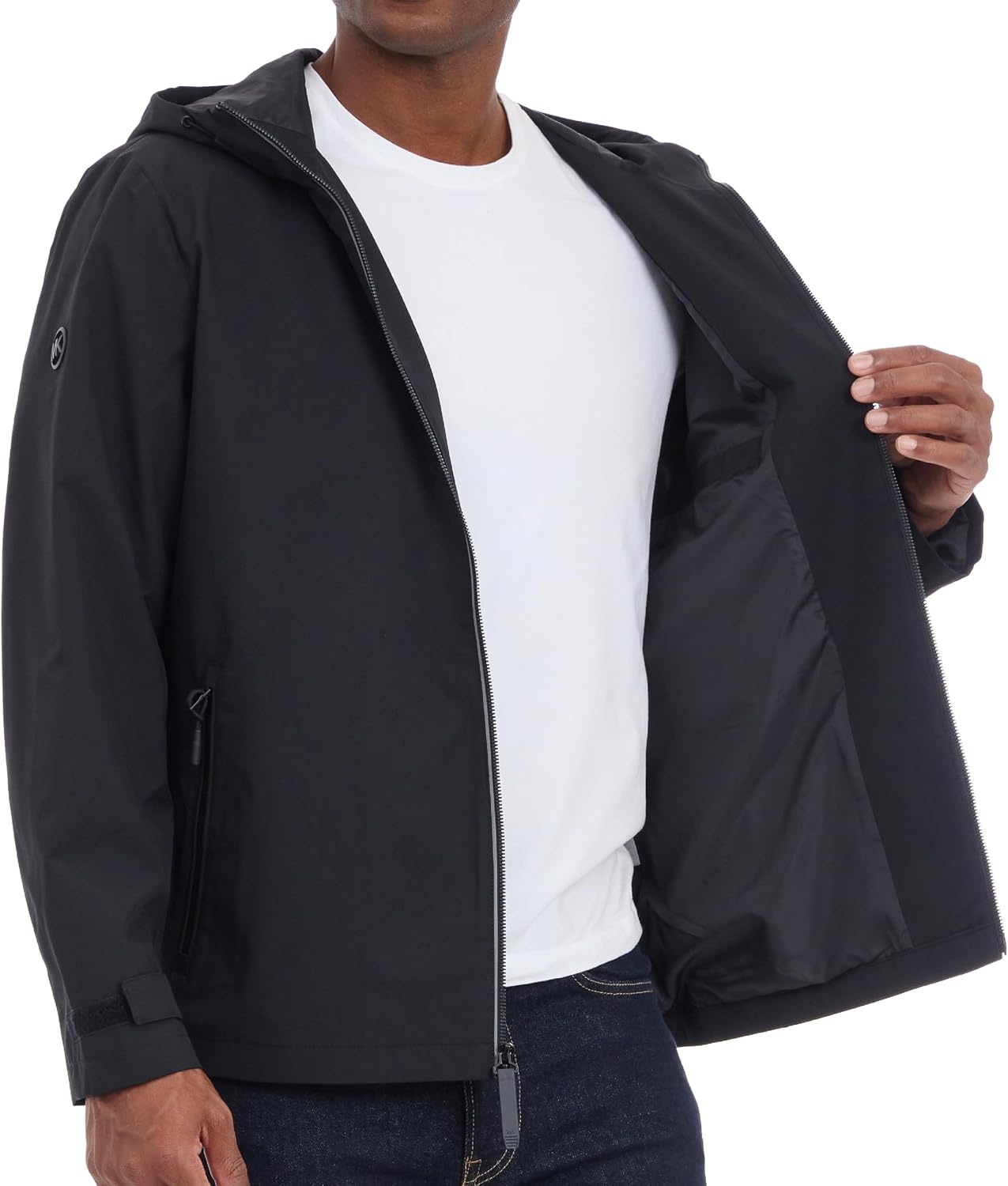 image:imageMichael Kors Mens Hooded Windbreaker Rain and Wind ResistantBlack
