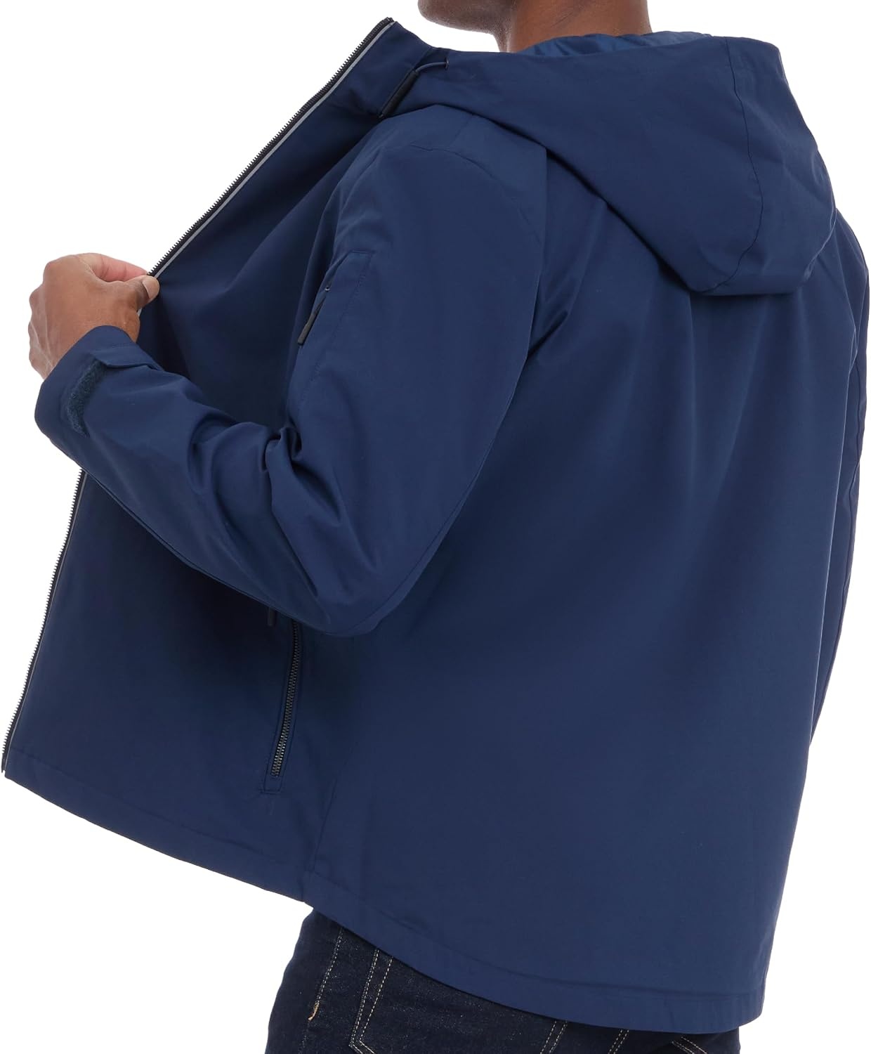 image:imageMichael Kors Mens Hooded Windbreaker Rain and Wind ResistantMidnight Blue