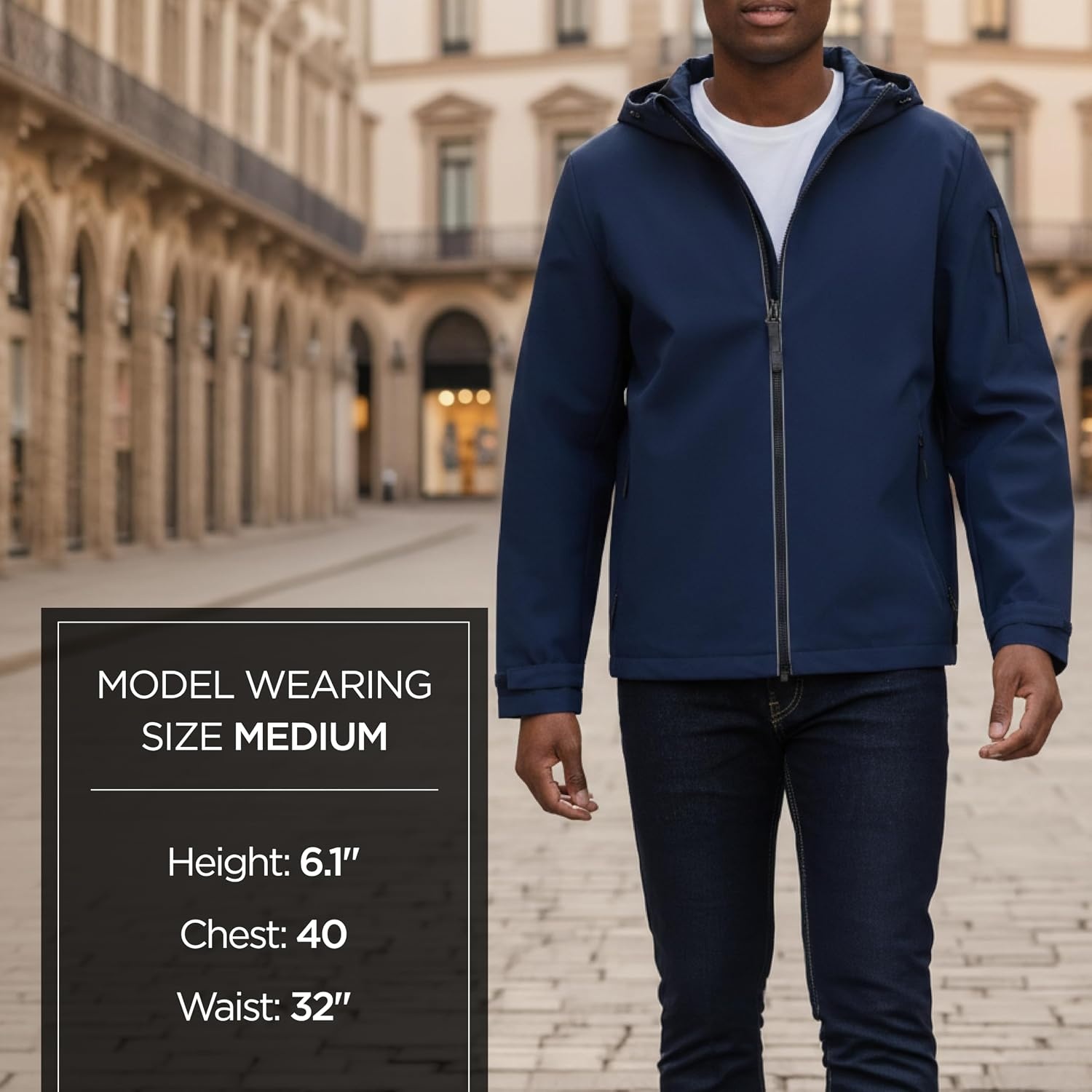 image:imageMichael Kors Mens Hooded Windbreaker Rain and Wind ResistantMidnight Blue