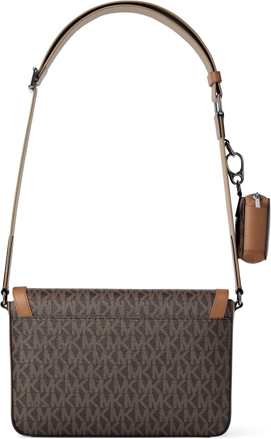 image:imageMichael Kors Mens Hudson Mini Flap Crossbody W PouchMk SignatureBrownLuggage