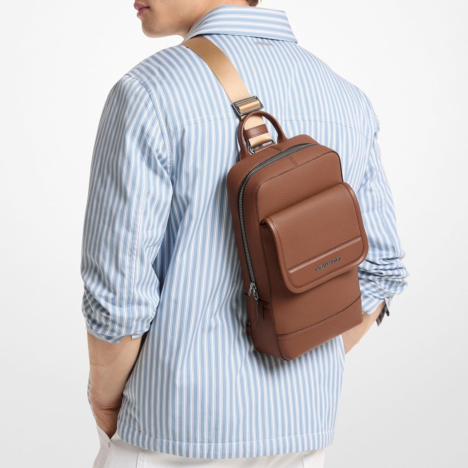 image:imageMichael Kors Mens Jet Set Touring SlingpackMatte Pebble Emb Leather LuggageLuggage
