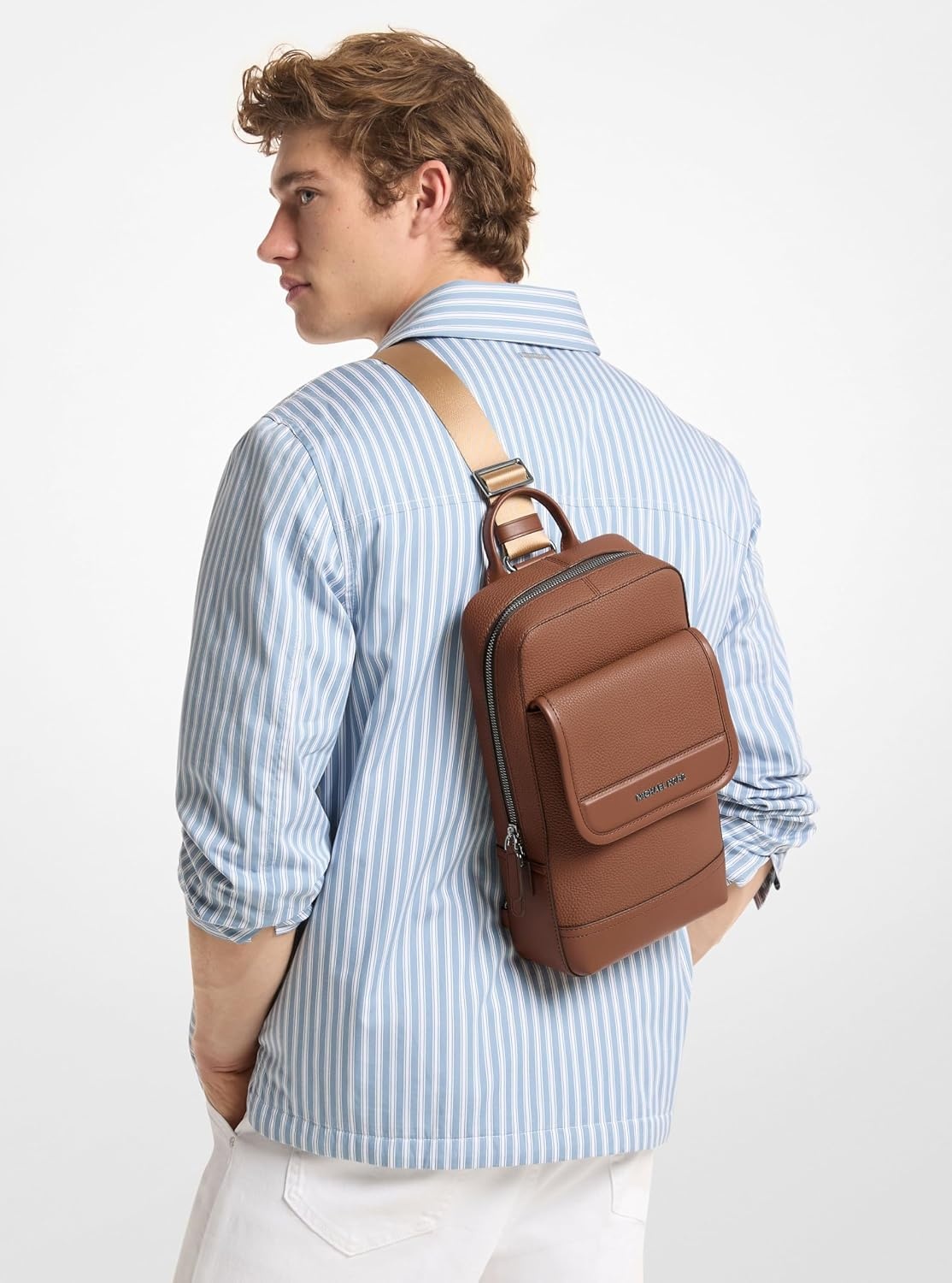 image:imageMichael Kors Mens Jet Set Touring SlingpackMatte Pebble Emb Leather LuggageLuggage
