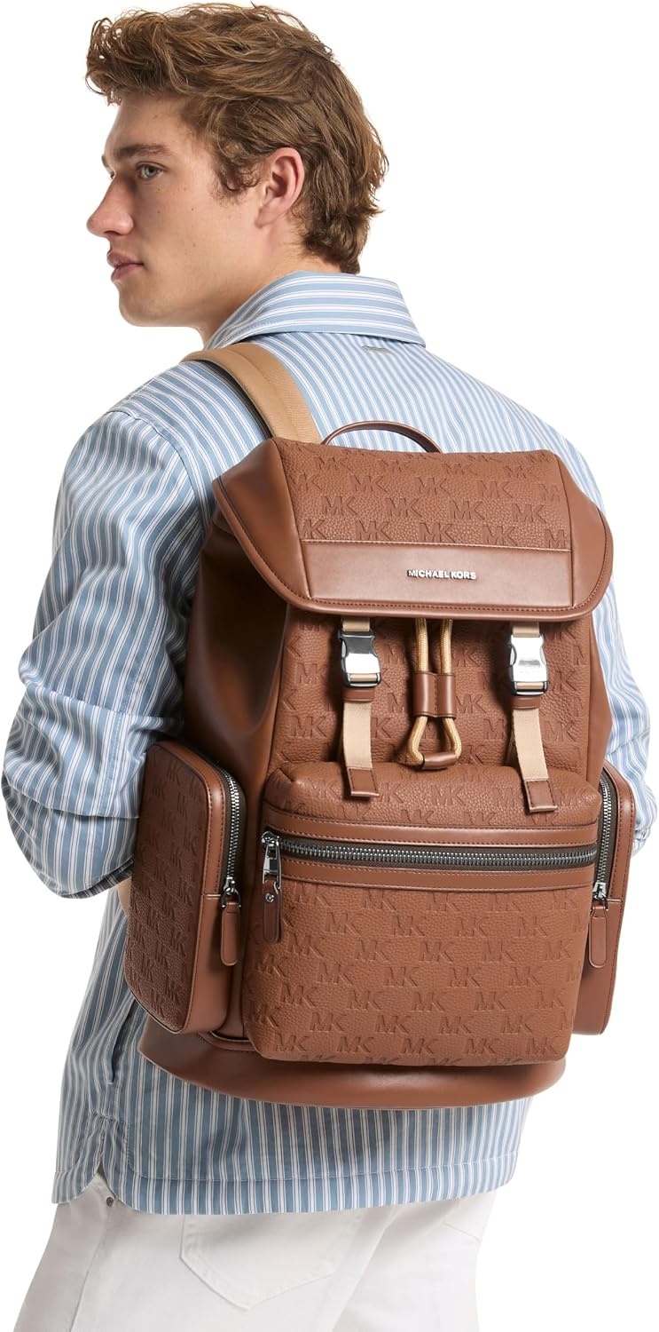 image:imageMichael Kors Mens Jet Set Triple Pocket BackpackMatte Pebble Emb Leather LuggageLuggage